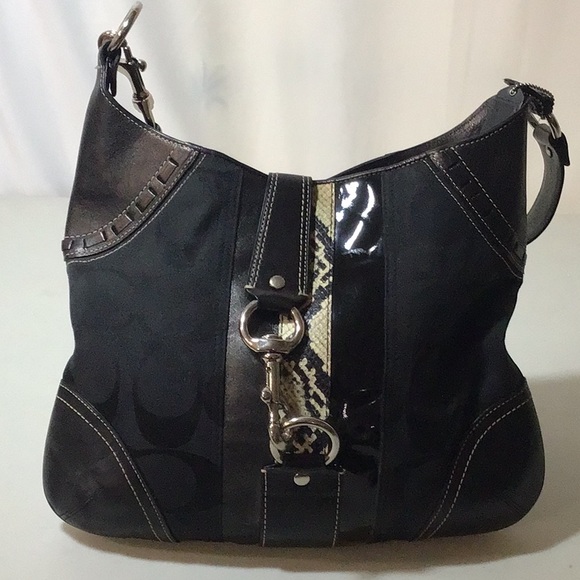 Coach Black, leather w/ Patent leather - Picture 2 of 5